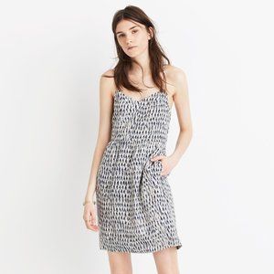 Madewell Womens Silk Sunlight Cami Dress Painted Feathers Print Sundress 10